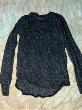 Women's Long Sleeve Lightweight Knit Top - Charcoal